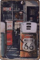 Metalen plaatje - Route 66 Gasstation