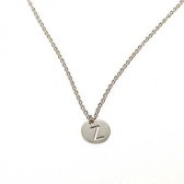 Ketting alfabet rond Z - Zilver