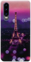 ADEL Siliconen Back Cover Softcase Hoesje Geschikt voor Huawei P30 - Parijs Eiffeltoren
