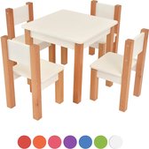 Mobi furniture Mario - kindertafel met 4 stoelen - wit