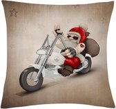 Kussenhoes Biker / Motor Kerstman