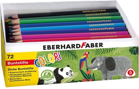 Eberhard Faber kleurpotloden - Jumbo - driekantig - 72 stuks - EF-511471 |  Games | bol.com