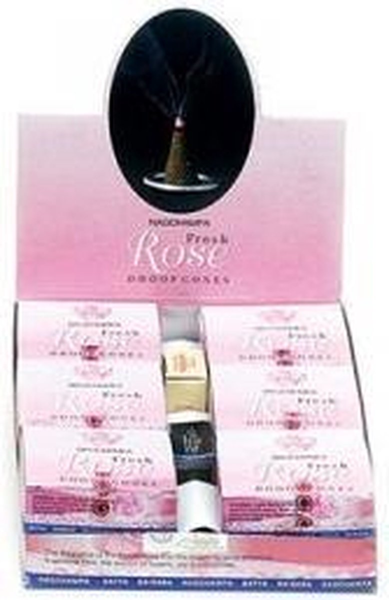 NAG wierook kegel NAG champa rose Boeddha-Store 12 pakjes met 12 cones roze
