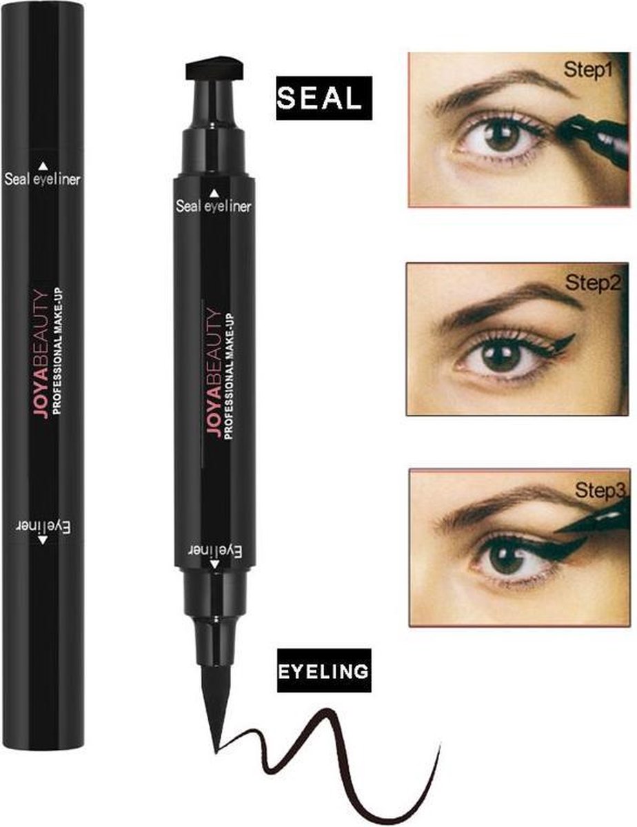 Joya Beauty® Eyeliner met wing stempel | Zwarte oog Stempel | 2 in 1 eyeliner | Eyeliner Tool | Wing Eyeliner | Wing Stamp - Joya Beauty