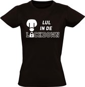 Lul in de Lockdown dames t-shirt | corona |virus | Hans Teeuwen |  Zwart