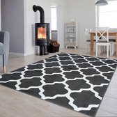 Tapiso Luxury Vloerkleed Grijs Woonkamer Modern Tapijten Maat- 140x200