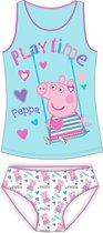 Peppa Pig Kinder OndergoedSet Meisjes 2-delig Maat 122/128 Blauw/Roze