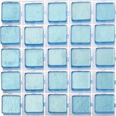 357x stuks mozaieken maken steentjes/tegels kleur lichtblauw met formaat 5 x 5 x 2 mm