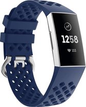 YONO Bandje geschikt voor Fitbit Charge 4/3 – Sport Air – Blauw – Large