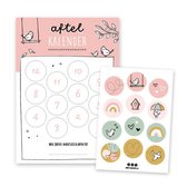 Aftelkalender A4 | roze | incl. 12 stickers | Thuismusje