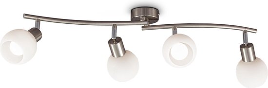 B.K.Licht - plafondlamp - plafoniere - met glazen kap - warm wit licht - incl. E14
