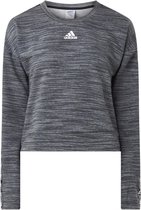 adidas Cropped sweater met logoprint en logotape - Grijs - Maat XL
