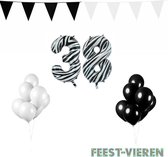 38 jaar Verjaardag Versiering Pakket Zebra
