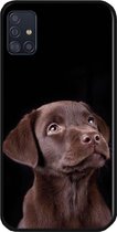 ADEL Siliconen Back Cover Softcase Hoesje Geschikt Voor Samsung Galaxy A51 - Labrador Retriever Hond Bruin