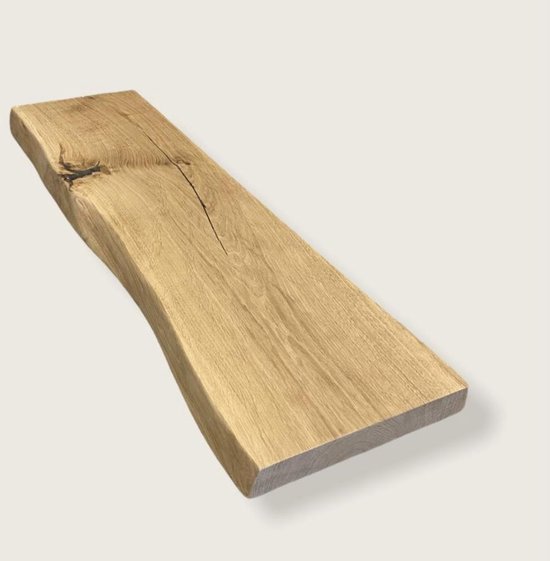 Wandplank Massief Eiken - Boomstam Plank - Boekenplank - 100x20 cm