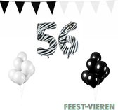 56 jaar Verjaardag Versiering Pakket Zebra