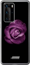 Huawei P40 Pro Hoesje Transparant TPU Case - Purple Rose #ffffff