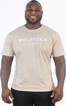 Wolftech Gymwear Sportshirt Heren - Beige - M - Regular Fit - Sportkleding Heren