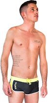 ZWEMBROEK/SWIMSUIT TRUNK NEGRO Y AMARILLO, maat M