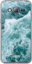 Samsung Galaxy J3 (2016) Hoesje Transparant TPU Case - Whitecap Waves #ffffff