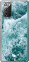 Samsung Galaxy Note 20 Hoesje Transparant TPU Case - Whitecap Waves #ffffff