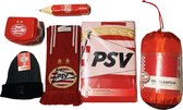 PSV Cadeaupakket met - Dekbedovertrek, Slaapzak, Supporterssjaal, Muts, Etui met Kleurpotloden, Broodtrommel en Douchegel
