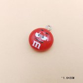 Hobby Bedel 2 stuks | M & M| Rood| armband | Hanger| Oorbel| Hanger