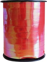 Sierlint / cadeaulint / verpakkingslint / krullint metallic parelmoer rood 10mm x 250 meter (per spoel)