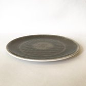 Set van 4 melamine ontbijtborden 'craquelé' 23 centimeter in grijs