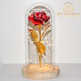 Gouden Roos In Glazen Stolp - Moederdag Cadeautje Voor Haar - Moederdag Mama
