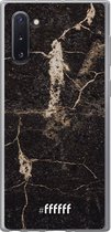 Samsung Galaxy Note 10 Hoesje Transparant TPU Case - Dark Golden Marble #ffffff