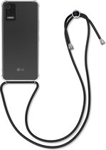 kwmobile telefoonhoesje compatibel met LG K52 / K62 / Q52 - Hoesje met koord - Back cover in transparant