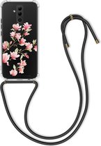 étui pour téléphone kwmobile pour Huawei Mate 20 Lite - Étui avec cordon en rose poudré / blanc / transparent - Coque arrière pour smartphone