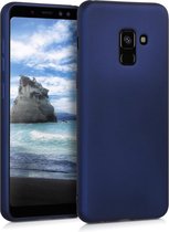 kwmobile telefoonhoesje geschikt voor Samsung Galaxy A8 (2018) - Hoesje voor smartphone - Back cover in metallic blauw