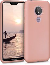 kwmobile telefoonhoesje voor Motorola Moto G7 Power - Hoesje voor smartphone - Back cover in metallic roségoud