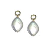 Oorbellen wit | ruit | goud