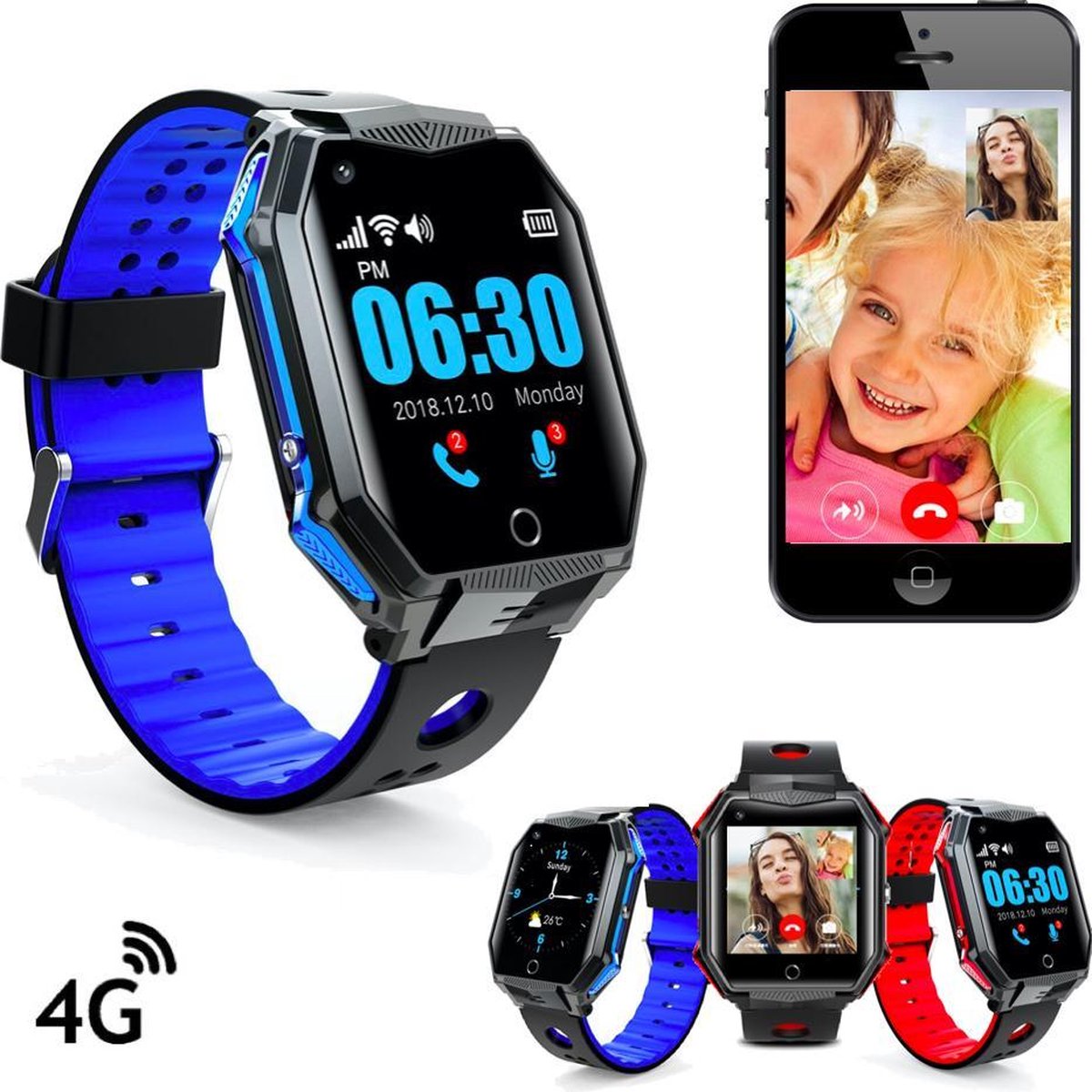 GPS horloge kind GPSHorlogeKids 4G videobellen Smartwatch