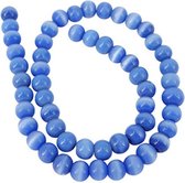 Ruben Robijn Parelmoer blauw kralen streng (gekleurd) 7 mm