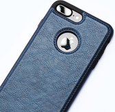GSMNed - PU Leren telefoonhoes iPhone 7/8/SE blauw – hoogwaardig leren hoesje blauw - telefoonhoes iPhone 7/8/SE blauw - lederen hoes voor iPhone 7/8/SE blauw - 1x screenprotector