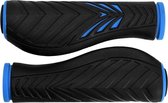 ProX Velo Fiets Handvatten - Mountainbike/MTB - Zwart Blauw - lengte: 2 x 130 mm - ergonomisch comfort