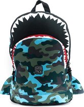 Pick & Pack Shark Shape Backpack M / Camo Light blue