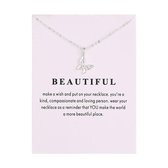 Kasey Beautiful Ketting - Vlinder hanger aan ketting - Zilverkleurig