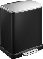 EKO - E-Cube pedaalemmer 12 ltr, EKO - Stainless steel Plastic - zwart glanzend, mat RVS