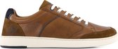 Travelin' Shirlett - Casual leren herensneakers - Veterschoen - Cognac Bruin leer - Maat 44