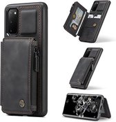 Samsung Galaxy A72 Casemania Hoesje Charcoal Gray - Luxe Back Cover - RFID Wallet Case