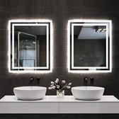 Miroir de salle de bain LED 60x50cm, miroir mural 5mm, interrupteur à capteur unique, blanc froid
