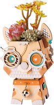 Robotime Bouwpakket Puppy DIY Bloempot 10,8x10,6 Cm Hout 58-delig