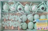 20 Paashangers mintgroen / groen - paasdecoratie voor Paasboom - paaseieren - paasversiering Pasen - paaseitjes voor paastakken