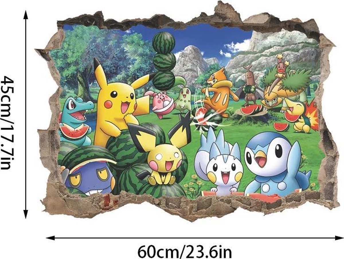 Autocollants Pokémon - Pokemon kibi Sticker Pikachu Muursticker