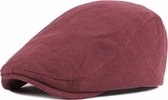 Flatcap Rib Bordeaux Rood - Moderne platte pet